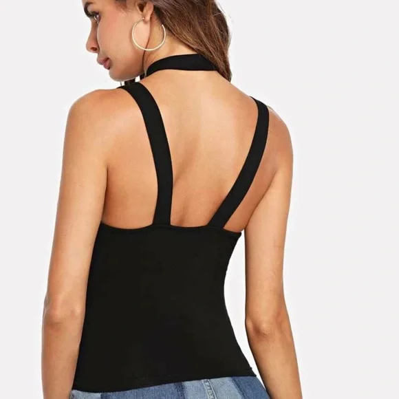 Black Strappy Fitted Top size XS, M, L - Picture 3 of 4